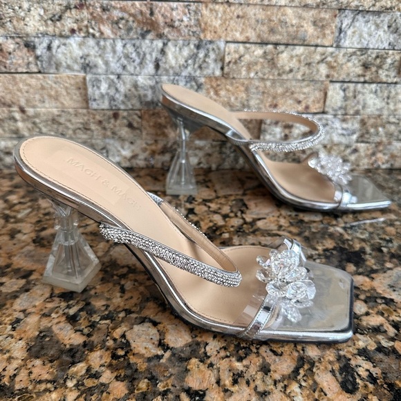 Mach & Mach Crystal Flower slide sandal - Picture 4 of 16